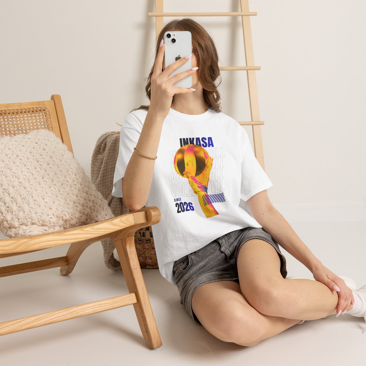 Inkasa Volleyball 2026 Tee | Retro Neon Volleyball Graphic Shirt